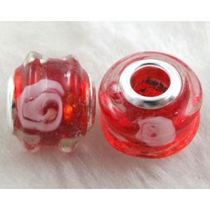 Lampwork Glass Beads, 16mm dia, hole:5.5mm [LWBPST127C02]