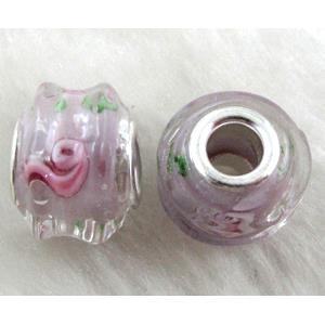Lampwork Glass Beads, 16mm dia, hole:5.5mm [LWBPST127C06]