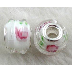 Lampwork Glass Beads, 16mm dia, hole:5.5mm [LWBPST127C07]