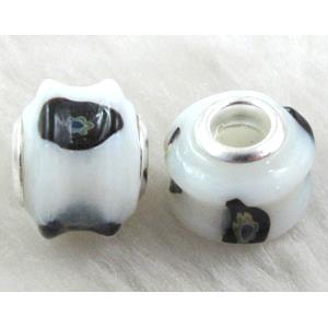Lampwork Glass Beads, 16mm dia, hole:5.5mm [LWBPST127C09]