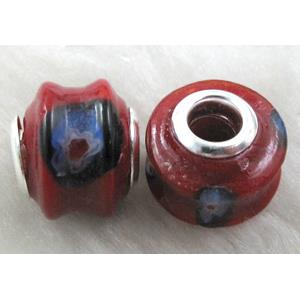 Lampwork Glass Beads, 16mm dia, hole:5.5mm [LWBPST127C10]