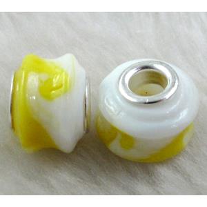 Lampwork Glass Beads, 16mm dia, hole:5.5mm [LWBPST127C12]