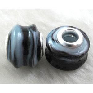 Lampwork Glass Beads, 16mm dia, hole:5.5mm [LWBPST127C15]