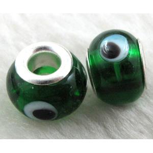 evil eye beads, lampwork glass, 14mm dia, hole:5mm [LWBPST128C04]