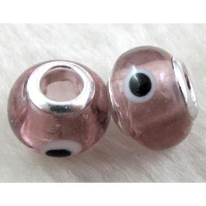 evil eye beads, lampwork glass, 14mm dia, hole:5mm [LWBPST128C05]