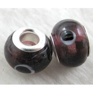 evil eye beads, lampwork glass, 14mm dia, hole:5mm [LWBPST128C09]
