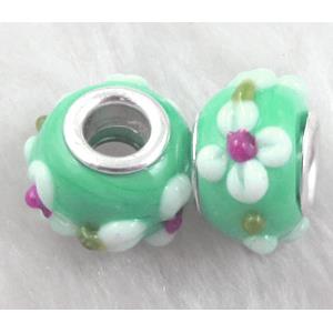 beads, lampwork glass, 14mm dia, hole:5mm [LWBPST129C03]