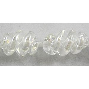 Handmade Plated with Color Twist Lampwork Beads, 12mm dia,20mm length,hole:1.5mm,20pcs per st [LWBTW03]