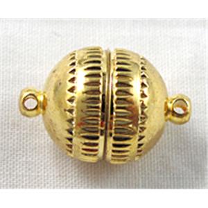 Necklace Connectors, Magnetic Clasps, copper, Gold Plated, 14mm dia [MGC010GP-14MM]