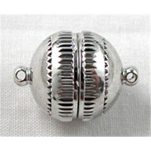 Magnetic Connector Clasp, copper, Platinum Plated, 10mm dia [MGC010PP-10MM]