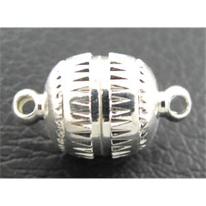 Magnetic Clasp for necklace, copper, Silver Plated, 14mm dia [MGC010SP-14MM]