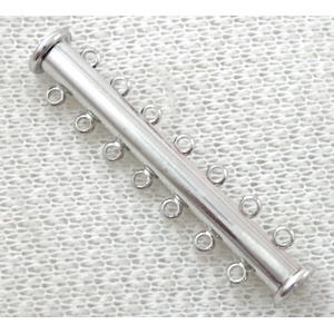 platinum plated 6-strand slide lock magnetic clasps, 29mm length, 6 row hole [MGC027PP]