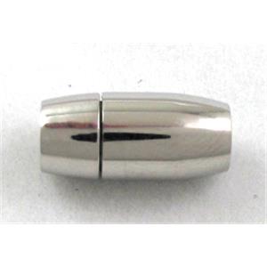 Stainless Steel Magnetic Clasp, platinum plated, 9x28mm, 4mm hole [MGC039-9X28X4MM]