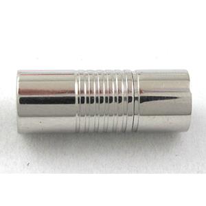 Magnetic Stainless Steel Clasp, platinum plated, 8x21mm, 6mm hole [MGC044]