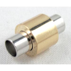 Magnetic copper Clasp, cord end, platinum & golden, 18mm length, 5mm hole [MGC050PP]