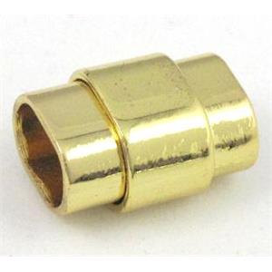 Magnetic Clasp for bracelet, gold plated, approx 15x20mm, 7x11mm hole [MGC068]
