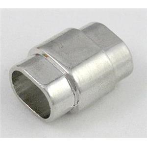 Magnetic Clasp for bracelet, platinum plated, approx 15x20mm, 7x11mm hole [MGC069]