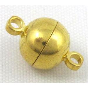 Magnetic Clasp for bracelet, necklace, gold plated, approx 14mm dia [MGC072-14MM]