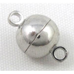 Magnetic Clasp for bracelet, necklace, platinum plated, approx 6mm dia [MGC073-6MM]