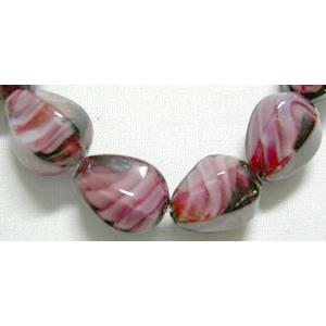 Faceted Drip Millefiori Glass bead, 14mm dia, 16.5mm high, 20pcs per st [MGDR002]