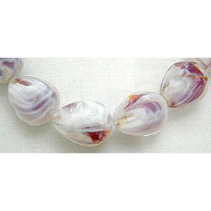 Faceted Drip Millefiori Glass bead, 14mm dia, 16.5mm high, 20pcs per st [MGDR004]