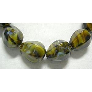 Faceted Drip Millefiori Glass bead, 14mm dia, 16.5mm high, 20pcs per st [MGDR005]
