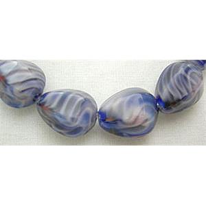 Faceted Drip Millefiori Glass bead, 14mm dia, 16.5mm high, 20pcs per st [MGDR006]