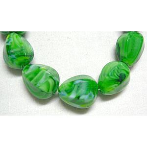 Faceted Drip Millefiori Glass bead, 14mm dia, 16.5mm high, 20pcs per st [MGDR009]