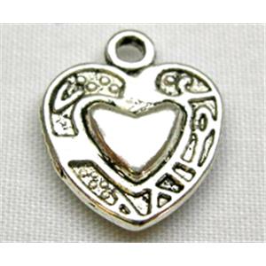 Tibetan Silver Heart Pendant Non-Nickel, 12mm wide [NN0055]