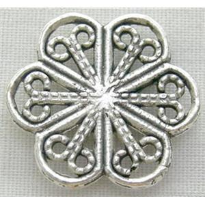 Tibetan Silver Flower Non-Nickel, 16.5mm diameter [NN0065]