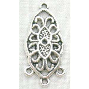 Tibetan Silver Pendant Non-Nickel, 11.8x25mm [NN0066]