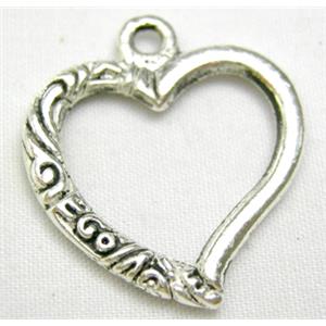 Tibetan Silver Heart Pendant Non-Nickel, 22mm wide [NN0107]