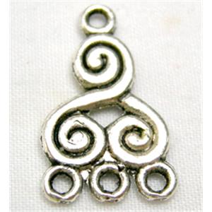 Tibetan Silver Pendant Non-Nickel, 12x21mm [NN0112]