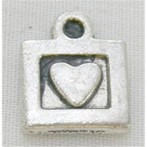 Tibetan Silver Pendants Non-Nickel, 9.5x11.5mm [NN0180]