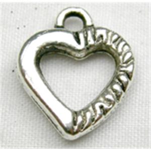 Tibetan Silver Heart Pendant Non-Nickel, 12mm wide [NN0219]