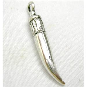 Tibetan Silver Pimiento Pendant Non-Nickel, 26mm length [NN0233]