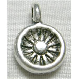 Tibetan Silver Charms Non-Nickel, 8.9mm dia, 12.9mm high [NN0278]