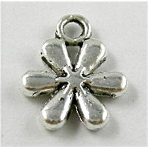 Tibetan Silver Flower pendant Non-Nickel, 11mm dia [NN0298]