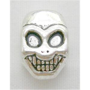 Skull Charms, Tibetan Silver non-nickel, 8x11.2mm [NN0304]