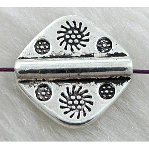 Tibetan Silver Space beads Non-Nickel, 14x14mm [NN0309]