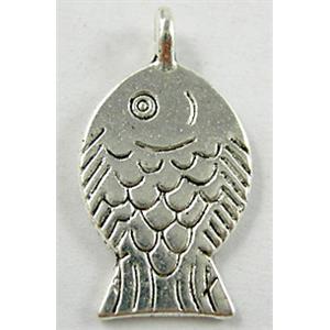 Tibetan Silver Zinc Fish pendant Non-Nickel, 14x25mm [NN0325]