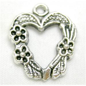 Tibetan Silver Heart Pendant Non-Nickel, 16mm wide [NN0373]