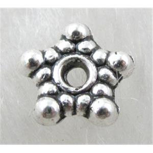 Star, Tibetan Silver Spacer Non-Nickel, 9mm dia [NN0402]