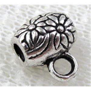 Tibetan Silver Hanger Non-Nickel, 7mm dia, 9mm length,hole:2.5mm [NN0423]