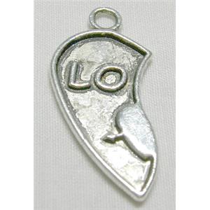 Tibetan Silver Lover Non-Nickel, 14.5x31mm [NN04271]