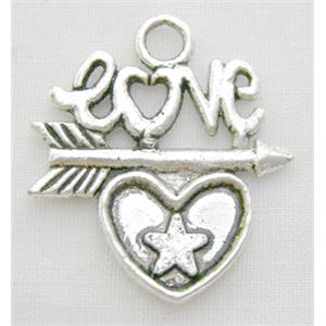 Tibetan Silver Pendants Non-Nickel, 21x23.5mm [NN0450]