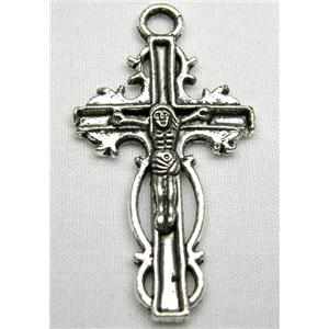 Tibetan Silver Latin Crosses non-nickel, 19x30mm [NN0458-2]