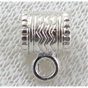 Silver plated Bails, Tibetan Silver Hanger Non-Nickel, 7mm dia, 9mm high, hole:5.5mm [NN0468SP]