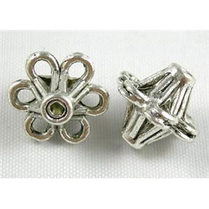 Tibetan Silver Spacer Non-Nickel, 13.5mm dia, 12mm high [NN0655]