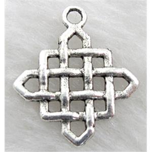 Chinese Knotting Pendant, Tibetan Silver non-nickel, 22x22mm [NN0752]